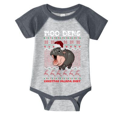 Moo Deng Christmas Moo Deng Christmas Pajama Matching Family Infant Baby Jersey Bodysuit