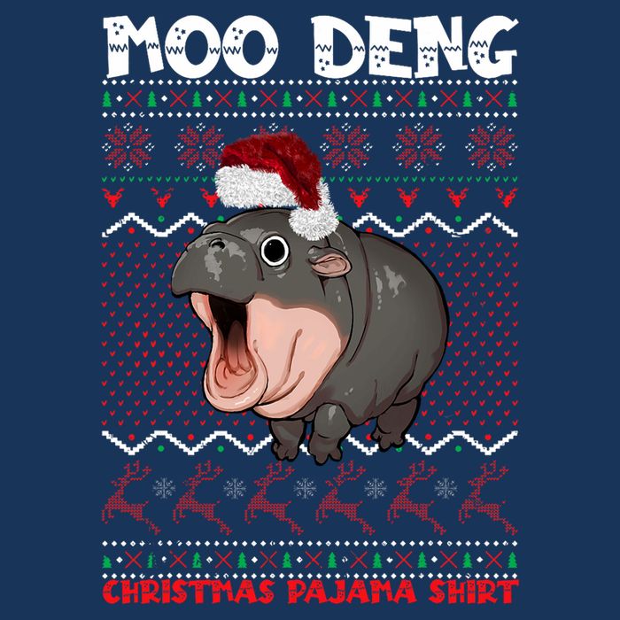Moo Deng Christmas Moo Deng Christmas Pajama Matching Family Infant Baby Jersey Bodysuit