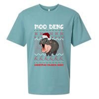 Moo Deng Christmas Moo Deng Christmas Pajama Matching Family Sueded Cloud Jersey T-Shirt
