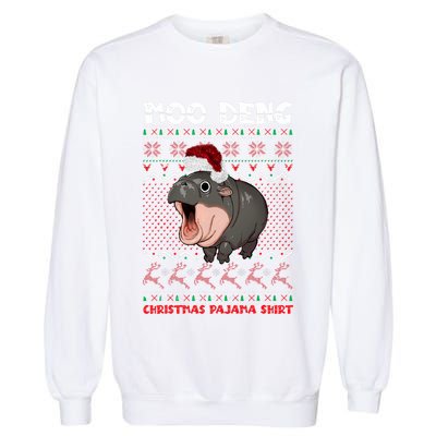 Moo Deng Christmas Moo Deng Christmas Pajama Matching Family Garment-Dyed Sweatshirt