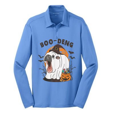 Moo Deng Cute Baby Pygmy Hippo Bouncy Pig In Thai Halloween Silk Touch Performance Long Sleeve Polo