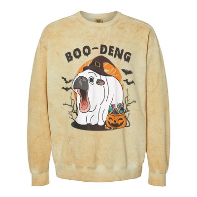 Moo Deng Cute Baby Pygmy Hippo Bouncy Pig In Thai Halloween Colorblast Crewneck Sweatshirt