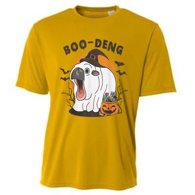 Moo Deng Cute Baby Pygmy Hippo Bouncy Pig In Thai Halloween Cooling Performance Crew T-Shirt