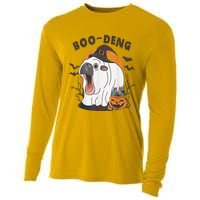 Moo Deng Cute Baby Pygmy Hippo Bouncy Pig In Thai Halloween Cooling Performance Long Sleeve Crew