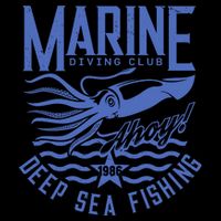 Marine Diving Club Deep Sea Fishing 1986 Zip Tote Bag