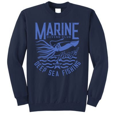 Marine Diving Club Deep Sea Fishing 1986 Tall Sweatshirt