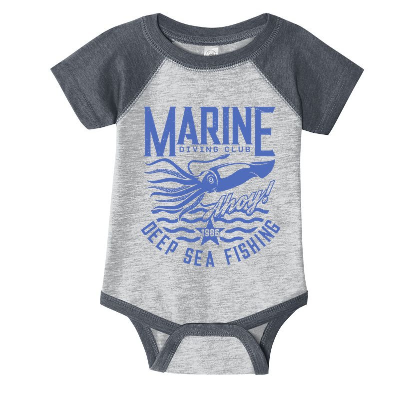 Marine Diving Club Deep Sea Fishing 1986 Infant Baby Jersey Bodysuit