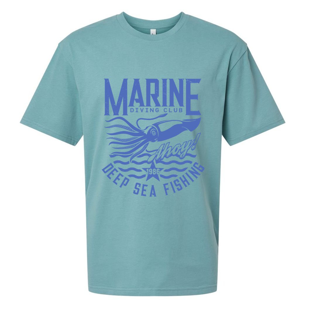 Marine Diving Club Deep Sea Fishing 1986 Sueded Cloud Jersey T-Shirt