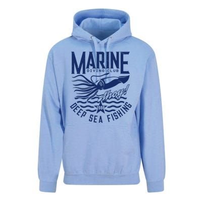 Marine Diving Club Deep Sea Fishing 1986 Unisex Surf Hoodie