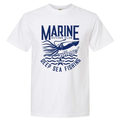 Marine Diving Club Deep Sea Fishing 1986 Garment-Dyed Heavyweight T-Shirt