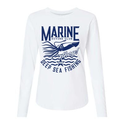 Marine Diving Club Deep Sea Fishing 1986 Womens Cotton Relaxed Long Sleeve T-Shirt