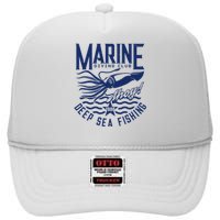 Marine Diving Club Deep Sea Fishing 1986 High Crown Mesh Back Trucker Hat