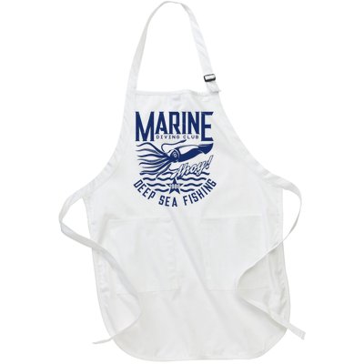 Marine Diving Club Deep Sea Fishing 1986 Full-Length Apron With Pockets