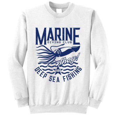 Marine Diving Club Deep Sea Fishing 1986 Sweatshirt