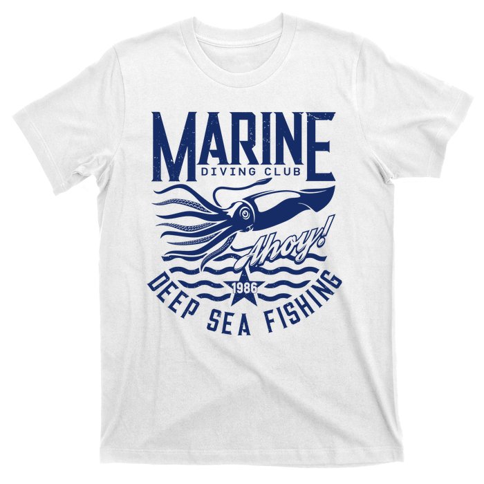 Marine Diving Club Deep Sea Fishing 1986 T-Shirt