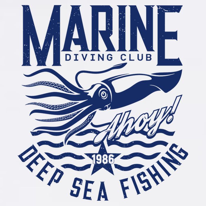 Marine Diving Club Deep Sea Fishing 1986 Tall T-Shirt