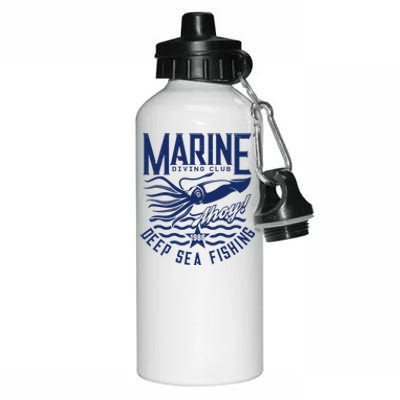 Marine Diving Club Deep Sea Fishing 1986 Aluminum Water Bottle