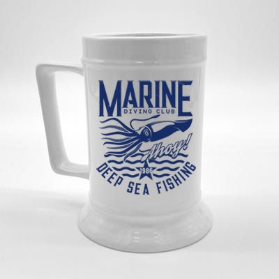 Marine Diving Club Deep Sea Fishing 1986 Beer Stein