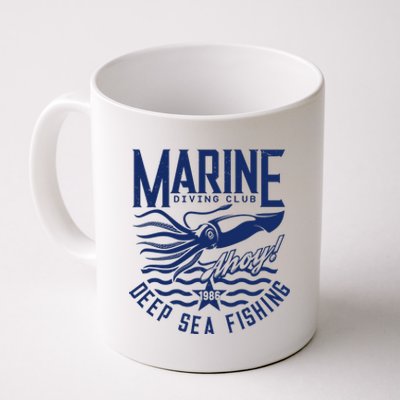 Marine Diving Club Deep Sea Fishing 1986 Coffee Mug