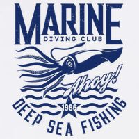 Marine Diving Club Deep Sea Fishing 1986 Flatbill Hat