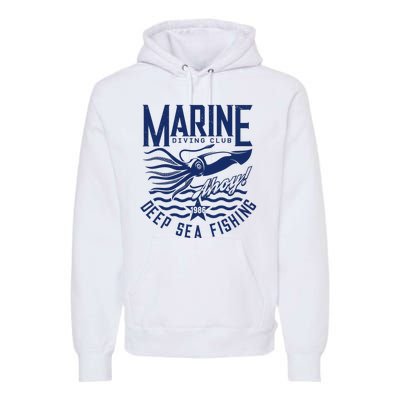 Marine Diving Club Deep Sea Fishing 1986 Premium Hoodie