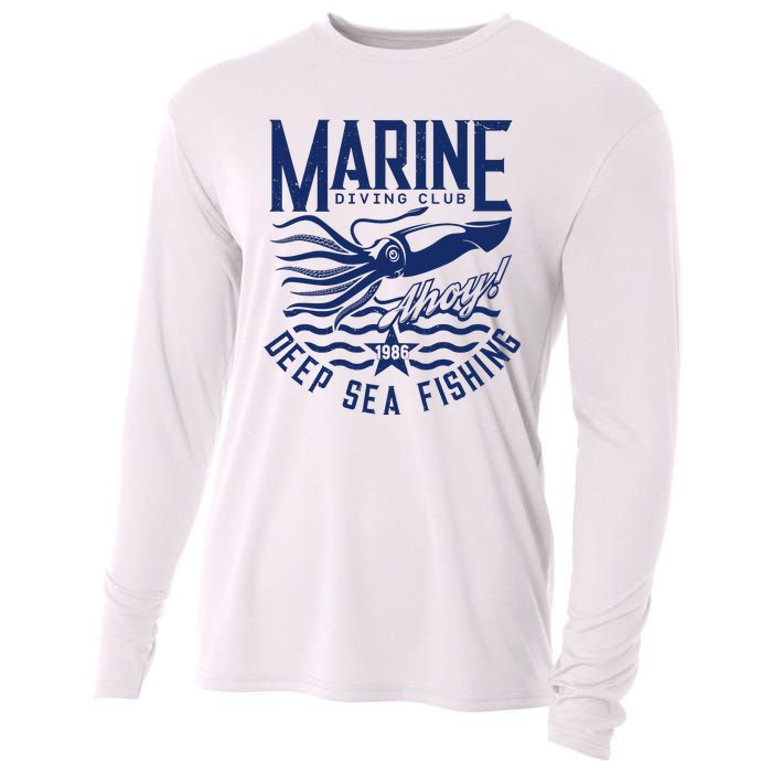 Marine Diving Club Deep Sea Fishing 1986 Cooling Performance Long Sleeve Crew