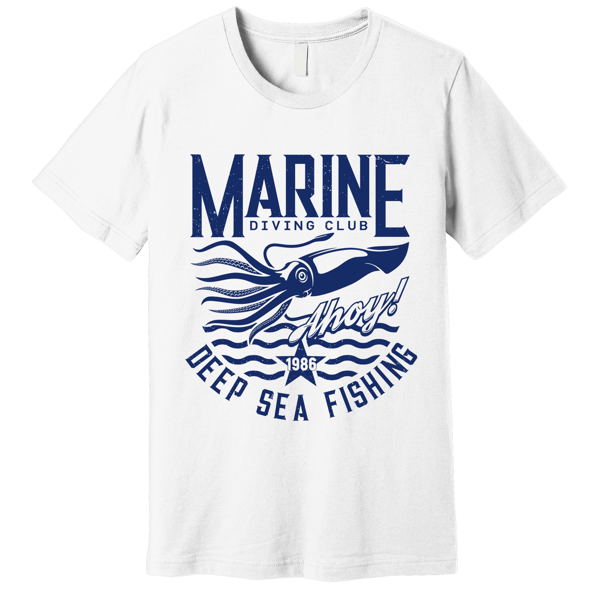Marine Diving Club Deep Sea Fishing 1986 Premium T-Shirt