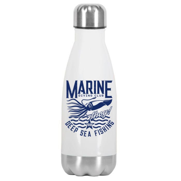 Marine Diving Club Deep Sea Fishing 1986 Stainless Steel Insulated Water Bottle