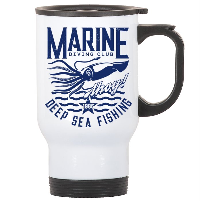 Marine Diving Club Deep Sea Fishing 1986 Stainless Steel Travel Mug