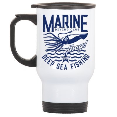 Marine Diving Club Deep Sea Fishing 1986 Stainless Steel Travel Mug