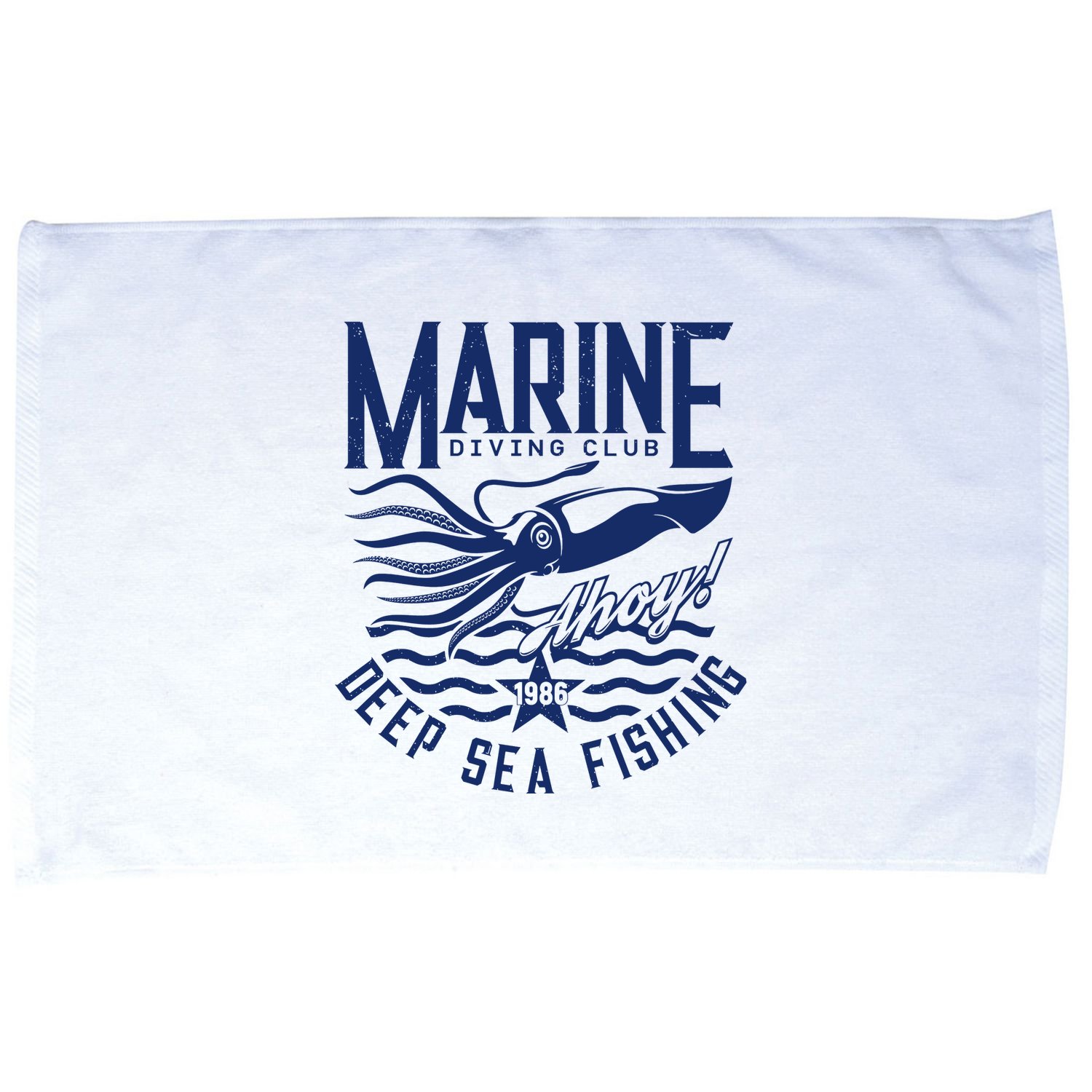 Marine Diving Club Deep Sea Fishing 1986 Microfiber Hand Towel