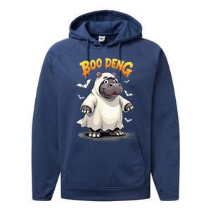 Moo Deng Cute Baby Pygmy Hippo Bouncy Pig In Thai Halloween Performance Fleece Hoodie