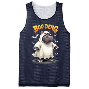 Moo Deng Cute Baby Pygmy Hippo Bouncy Pig In Thai Halloween Mesh Reversible Basketball Jersey Tank