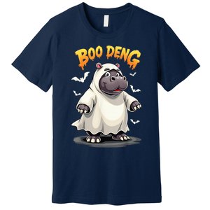 Moo Deng Cute Baby Pygmy Hippo Bouncy Pig In Thai Halloween Premium T-Shirt