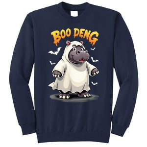 Moo Deng Cute Baby Pygmy Hippo Bouncy Pig In Thai Halloween Tall Sweatshirt