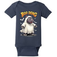 Moo Deng Cute Baby Pygmy Hippo Bouncy Pig In Thai Halloween Baby Bodysuit