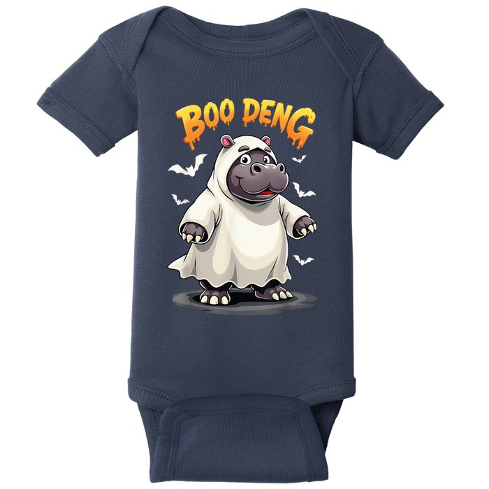 Moo Deng Cute Baby Pygmy Hippo Bouncy Pig In Thai Halloween Baby Bodysuit