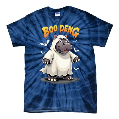 Moo Deng Cute Baby Pygmy Hippo Bouncy Pig In Thai Halloween Tie-Dye T-Shirt