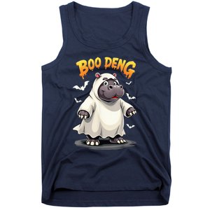 Moo Deng Cute Baby Pygmy Hippo Bouncy Pig In Thai Halloween Tank Top