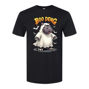 Moo Deng Cute Baby Pygmy Hippo Bouncy Pig In Thai Halloween Softstyle CVC T-Shirt