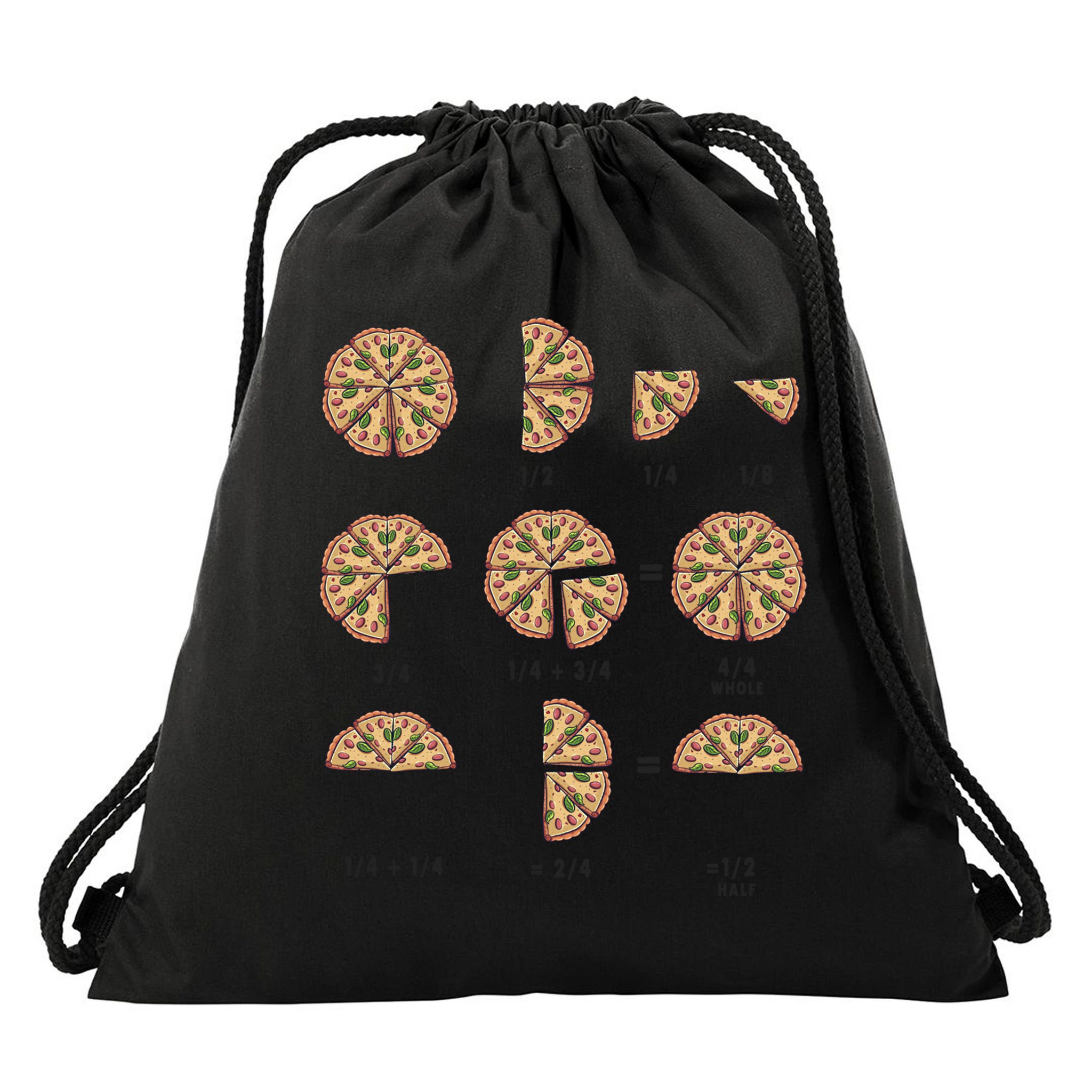 Maths Day Costume Idea And Pizza Slice Fraction Gift Drawstring Bag