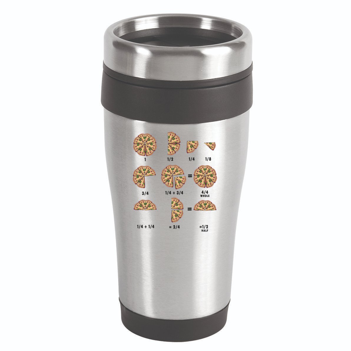 Maths Day Costume Idea And Pizza Slice Fraction Gift 16oz Travel Tumbler