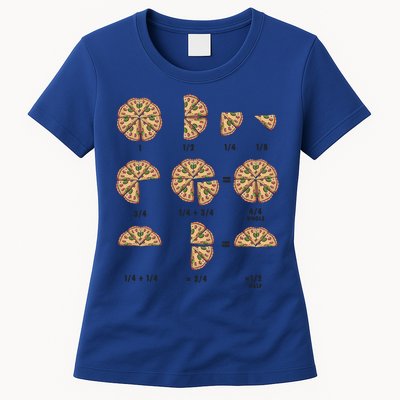 Maths Day Costume Idea And Pizza Slice Fraction Gift Womens T-Shirt
