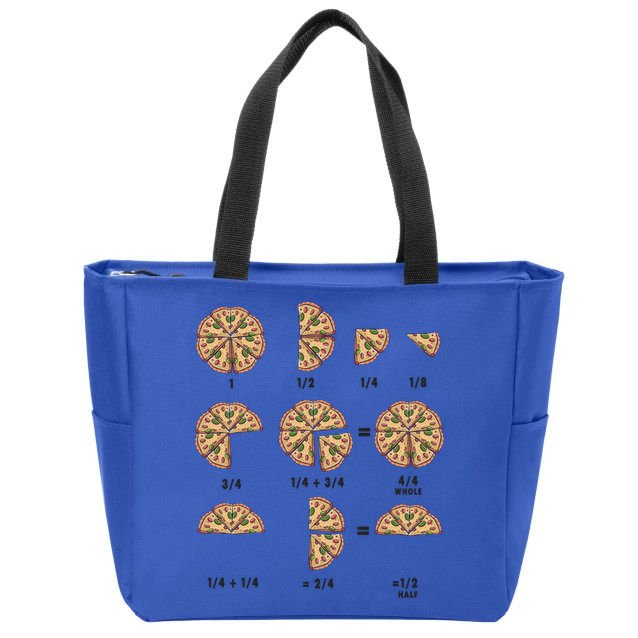 Maths Day Costume Idea And Pizza Slice Fraction Gift Zip Tote Bag