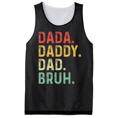 Men Dada Daddy Dad Bruh Fathers Day Vintage Funny Father Mesh Reversible Basketball Jersey Tank