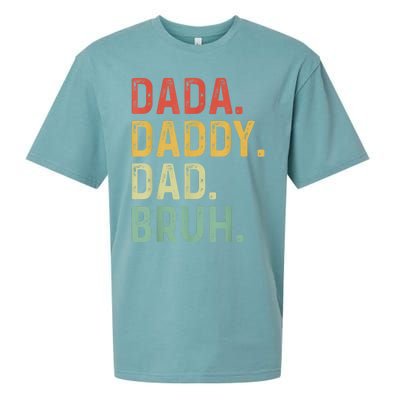 Men Dada Daddy Dad Bruh Fathers Day Vintage Funny Father Sueded Cloud Jersey T-Shirt