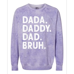 Men Dada Daddy Dad Bruh Funny Fathers Day Gift Colorblast Crewneck Sweatshirt