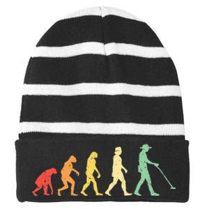 Metal Detecting Detectorist Detector Striped Beanie with Solid Band