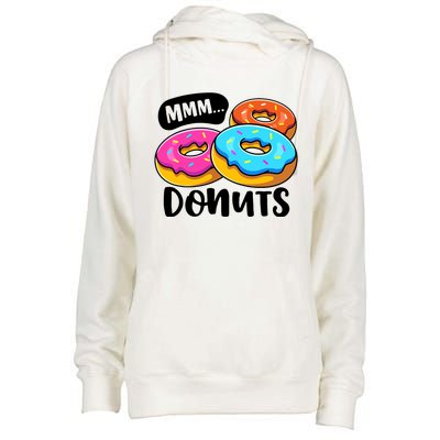 Mmm Donuts Donut Lover Funny Girl Women Doughnut Squad Food Womens Funnel Neck Pullover Hood