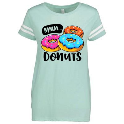 Mmm Donuts Donut Lover Funny Girl Women Doughnut Squad Food Enza Ladies Jersey Football T-Shirt